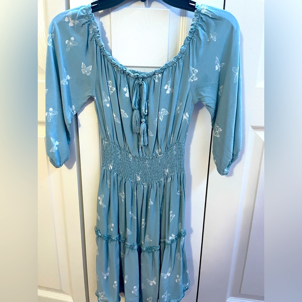 Blue floral dress